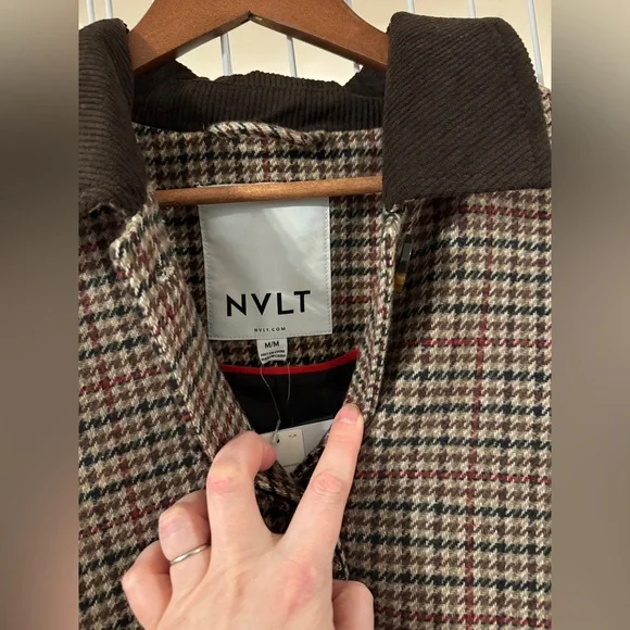 ✨ Anthropologie Houndstooth Barn Coat Sz M - Picture 6 of 10